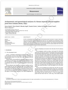 Archaeometric and gemmological analyses of a Roman imperial gold-and-sapphire jewel from Colonna (Rome, Italy)